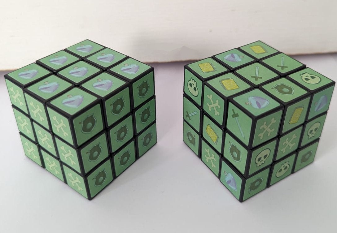 Gelatinous cube rubiks cube toy puzzle d&d monster gamer TTRPG gift (goo ooze blob) Goobiks Cube speed cube stickers, DIY DnD present