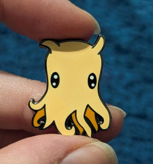 Cute Ocean Critters - enamel or acrylic pins flapjack octopus, pink axolotl, umbrella squid, lapel / brooch/ badge marine creature'sgift