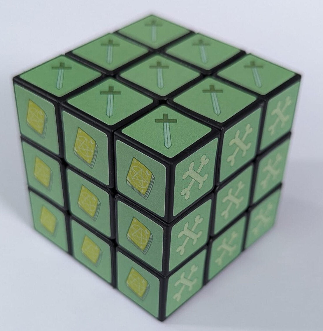 Gelatinous cube rubiks cube toy puzzle d&d monster gamer TTRPG gift (goo ooze blob) Goobiks Cube speed cube stickers, DIY DnD present
