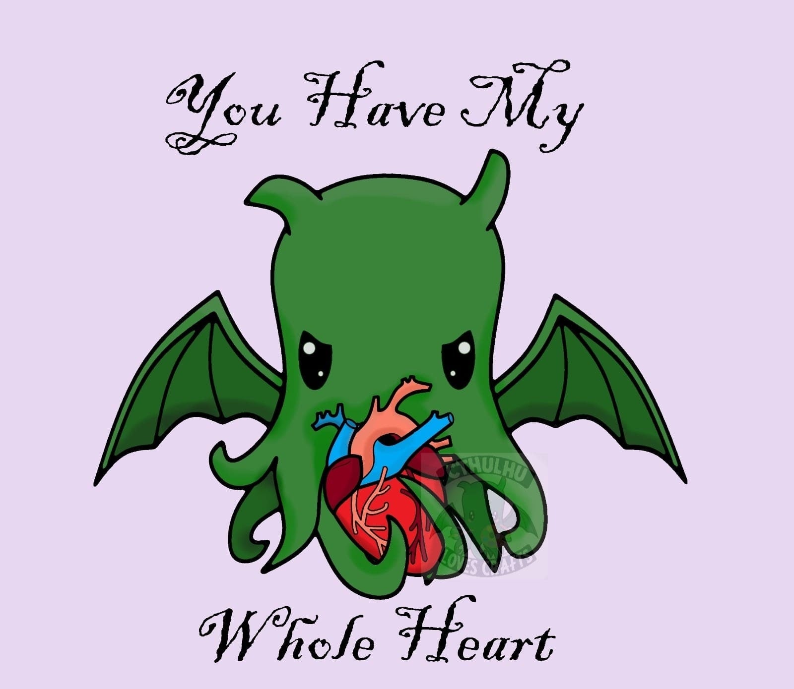 Cthulhu, Shoggoth or Hastur Valentines Day, Birthday, Romantic, Anniversary. I Rlyeh like you greetings card H.P. Lovecraft Mythos Card