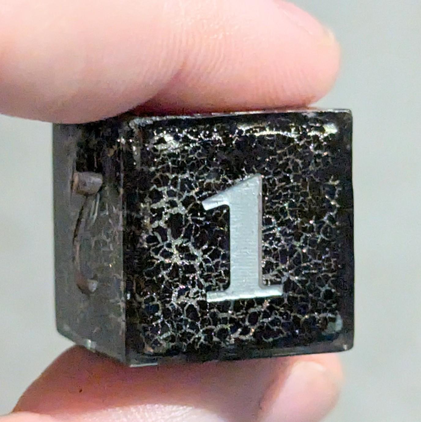 Night Tempest (Crackle effect) - Black and Silver 7 pcs Polyhedral Resin Dice Set, D&D DND Handmade Dice, Rpg Sharp edge.