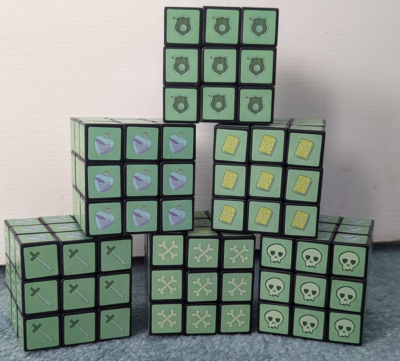 Gelatinous cube rubiks cube toy puzzle d&d monster gamer TTRPG gift (goo ooze blob) Goobiks Cube speed cube stickers, DIY DnD present