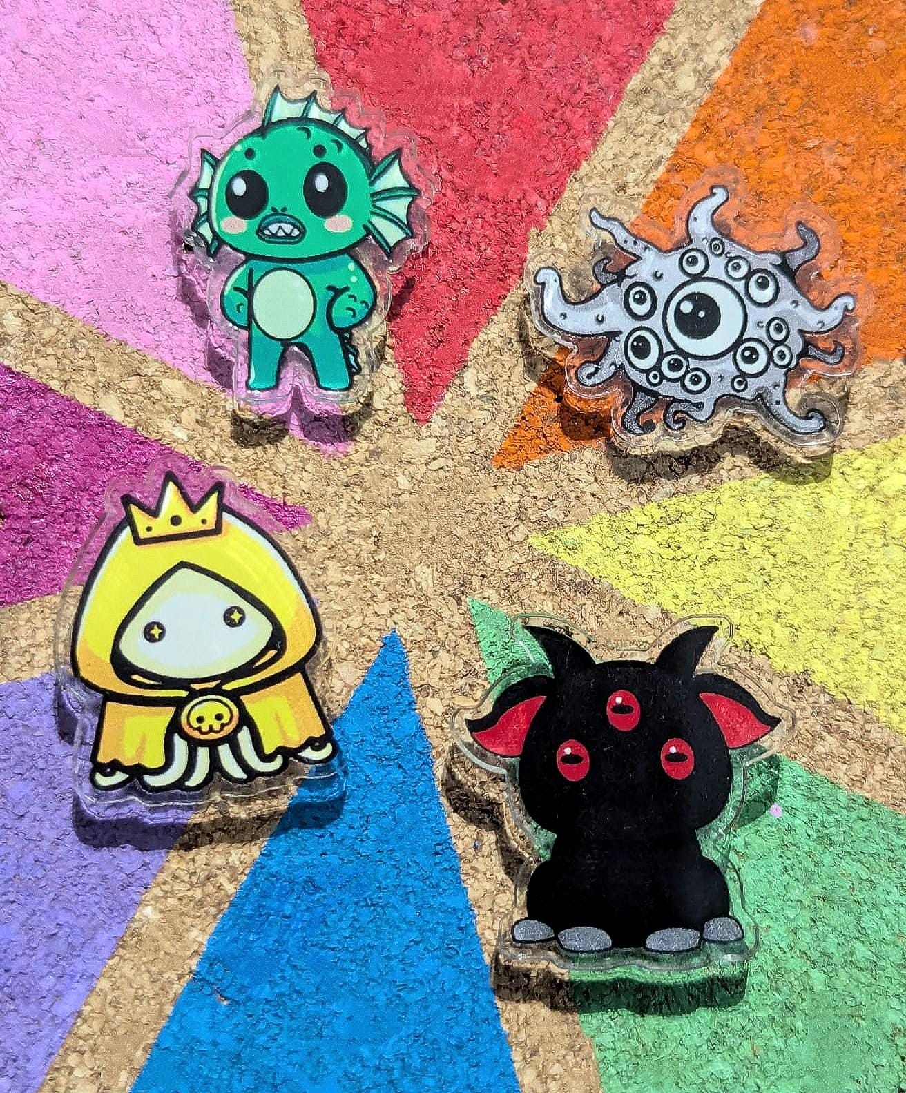 Elder God, Lovecraftian Creatures, Acrylic pins, Hastur, Fishman, Shoggoth, Black Goat Lapel / Brooch / Badge Pin Set / Accessories