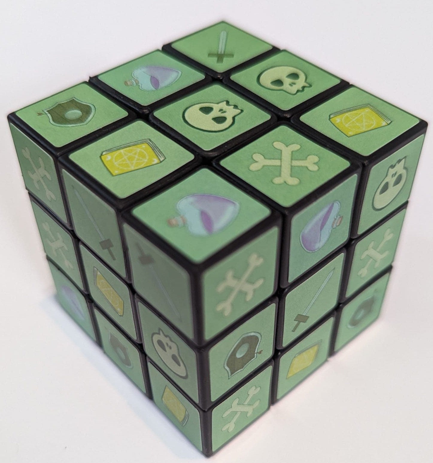 Gelatinous cube rubiks cube toy puzzle d&d monster gamer TTRPG gift (goo ooze blob) Goobiks Cube speed cube stickers, DIY DnD present