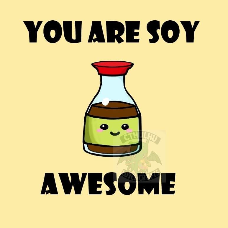 Cute Kawaii Sushi Greetings Cards, Birthday, Valentines, Anniversary, funny, puns (You Maki Miso Happy / You are so Awesome ) Folding Card.