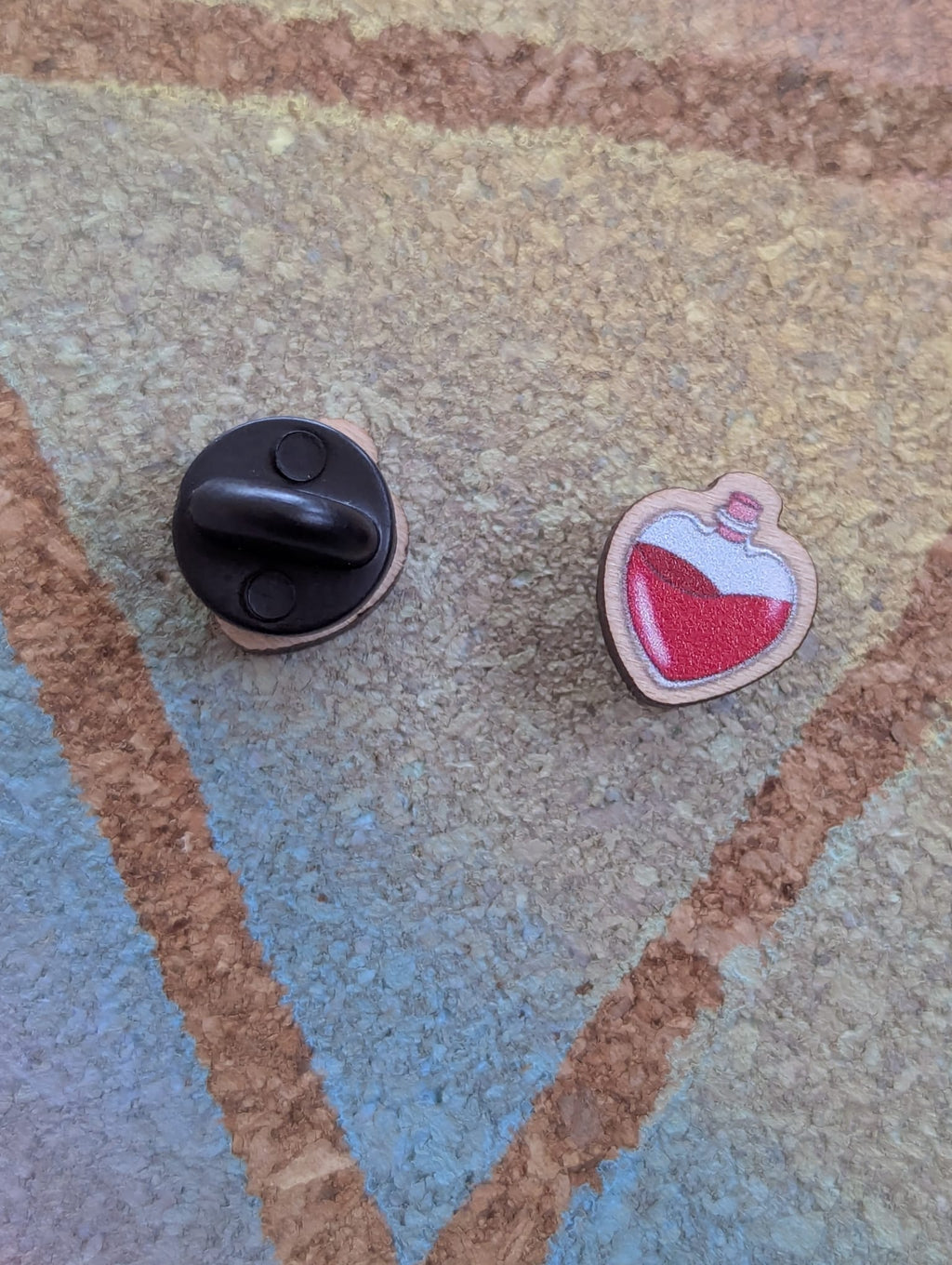 Mini Mimic treasure chest, Gelatinous Cube & Healing Potion wooden pins, dungeons and dragons monster D&D lapel pin/ brooch/ badge nerdy gift for DnD players, Steve the mimic