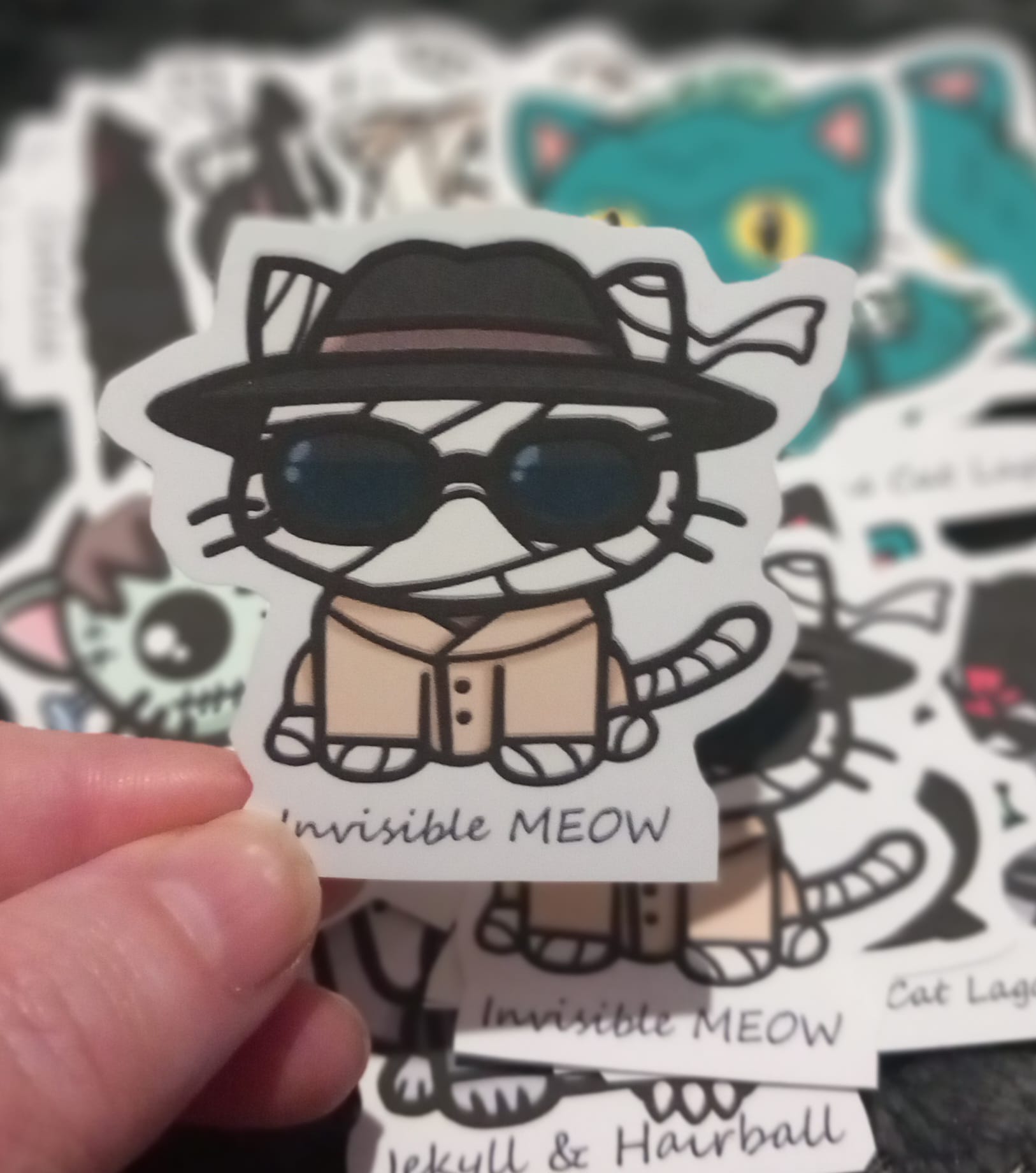 Vinyl Halloween Stickers, Universal Classis Monsters Cats / Horror Creature Feature Pack of 6 Dr. Jekyll & Mr. Hyde, Invisible Man, Dracula & more