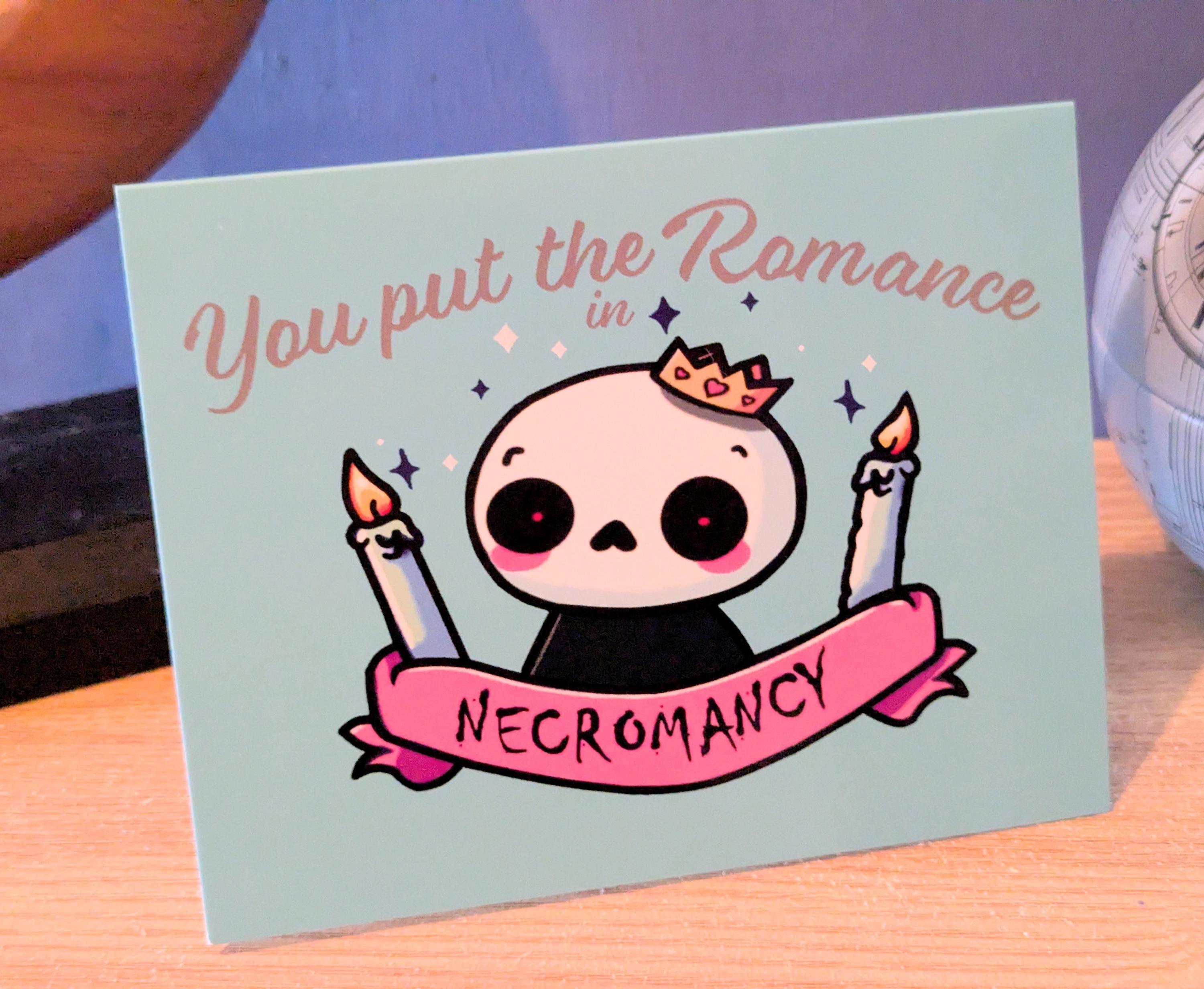 Dungeons and Dragons Monster - Cute Lich Valentine's, Birthday, Greetings Cards, Nerdy, D&D, Dark Humor, Funny Puns, TTRPG folding card.