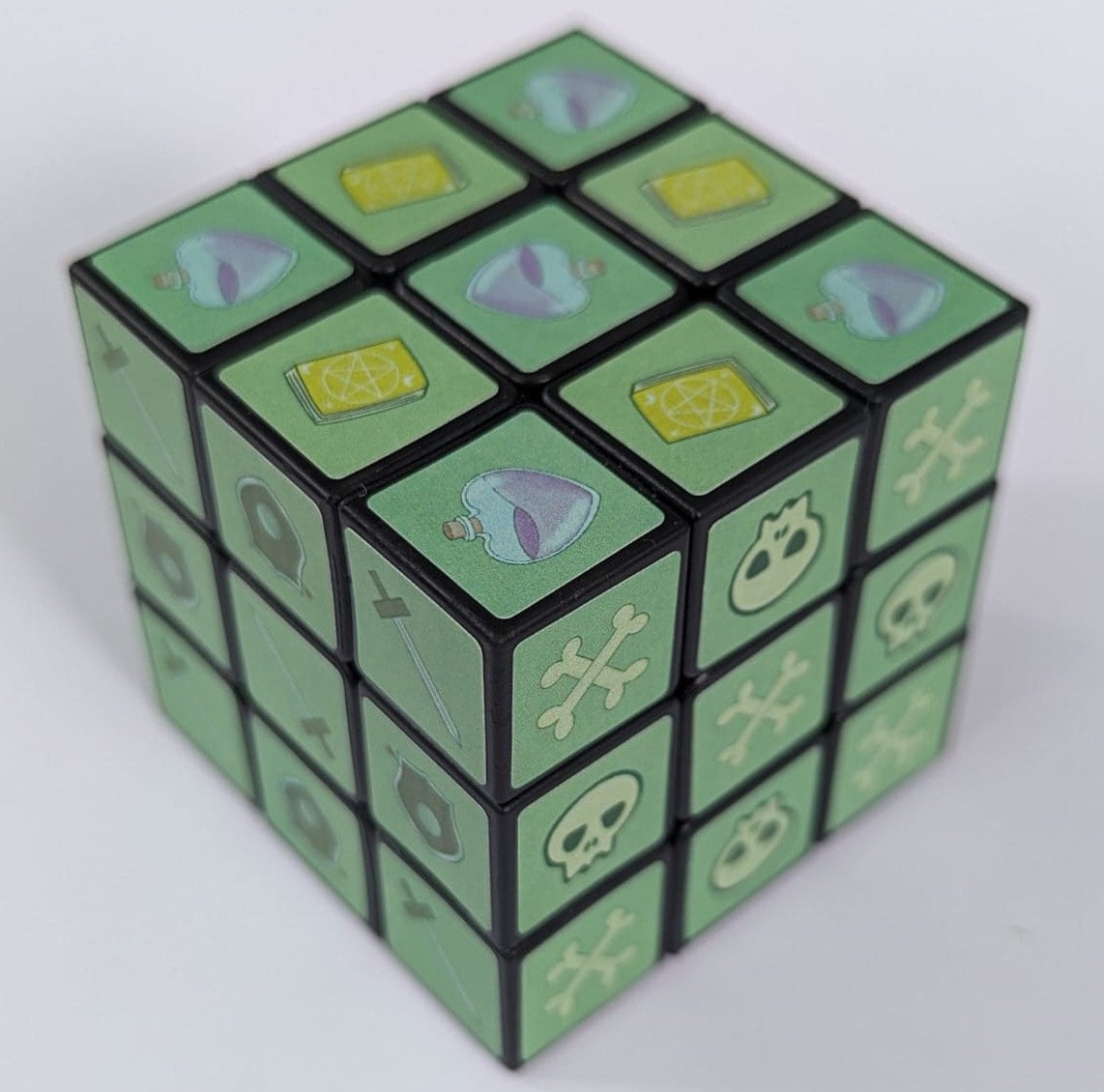 Gelatinous cube rubiks cube toy puzzle d&d monster gamer TTRPG gift (goo ooze blob) Goobiks Cube speed cube stickers, DIY DnD present