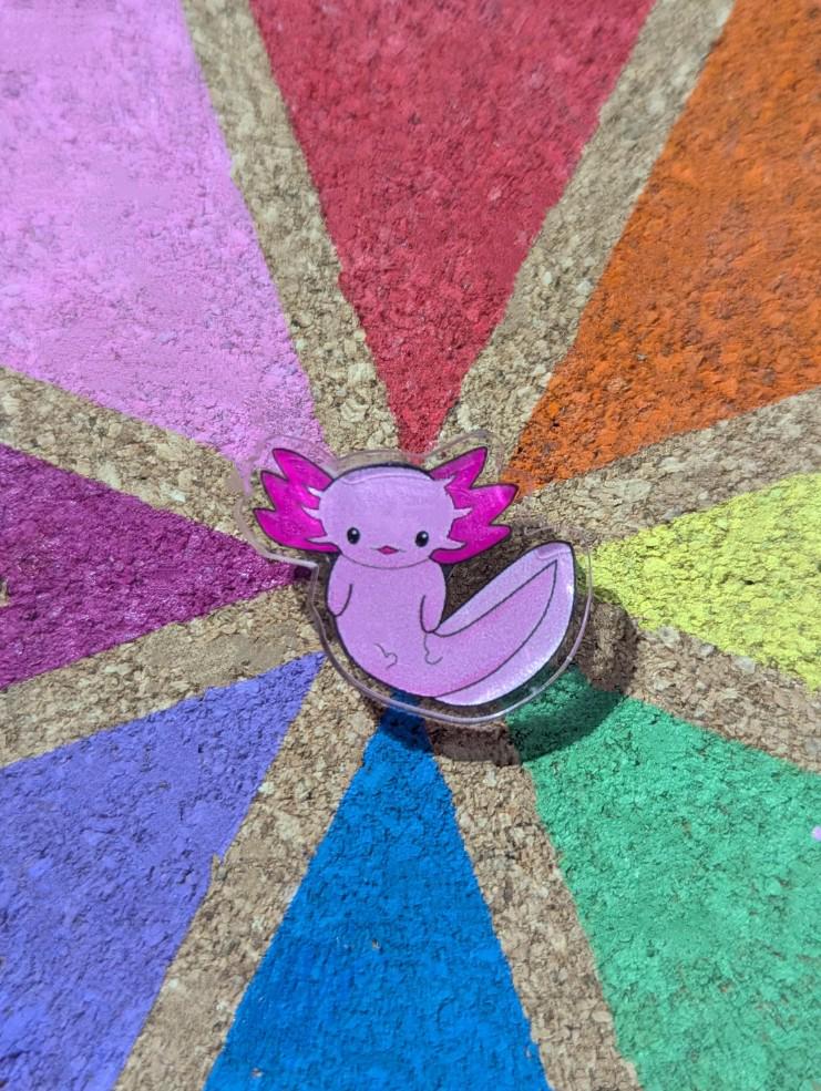 Cute Ocean Critters - enamel or acrylic pins flapjack octopus, pink axolotl, umbrella squid, lapel / brooch/ badge marine creature'sgift