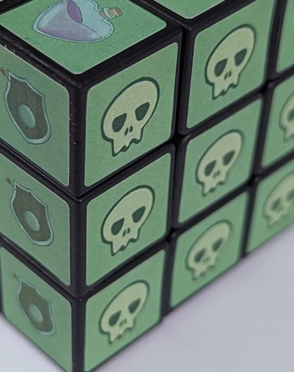 Gelatinous cube rubiks cube toy puzzle d&d monster gamer TTRPG gift (goo ooze blob) Goobiks Cube speed cube stickers, DIY DnD present