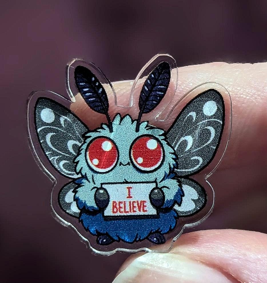 Cute Cryptids I Believe Acrylic Pins, Loch Ness Monster, Mothman, Yeti, Gray alien, Lapel / Brooch / Badge Pin Set / Accessories