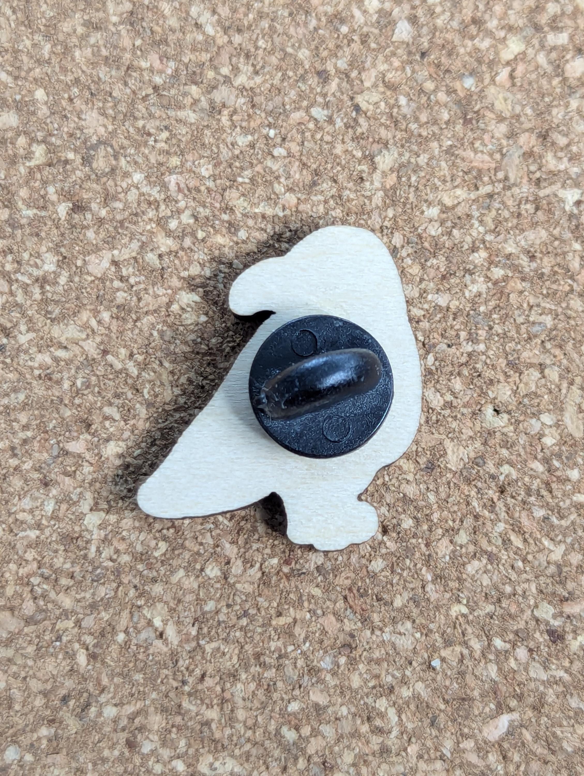 Raven and skull, acrylic or wooden pins, Cute little raven or crow wooden pin or raven acrylic lapel pin