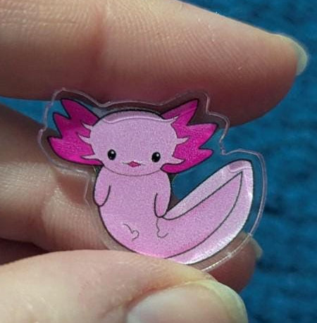 Cute Ocean Critters - enamel or acrylic pins flapjack octopus, pink axolotl, umbrella squid, lapel / brooch/ badge marine creature'sgift