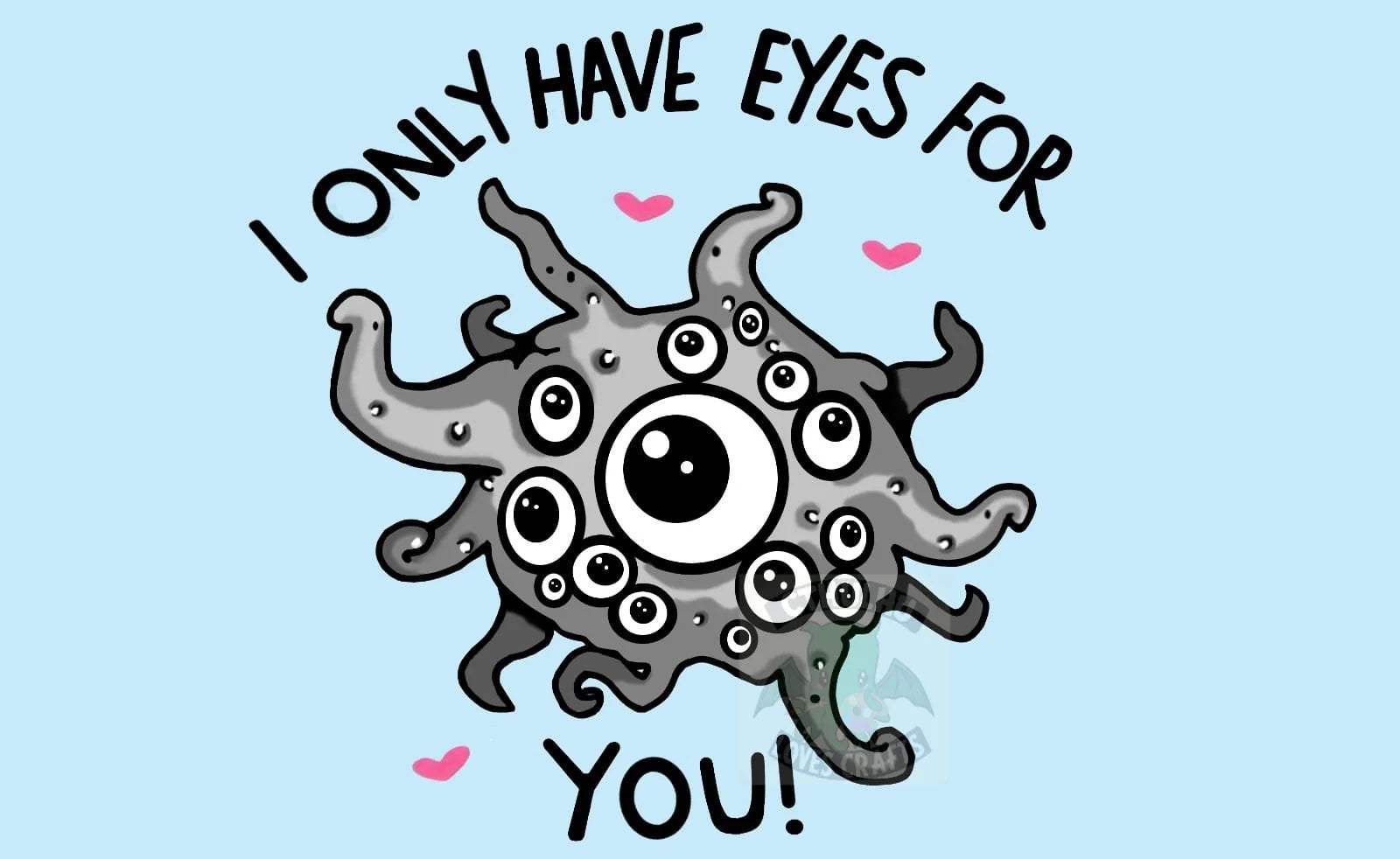 Cthulhu, Shoggoth or Hastur Valentines Day, Birthday, Romantic, Anniversary. I Rlyeh like you greetings card H.P. Lovecraft Mythos Card