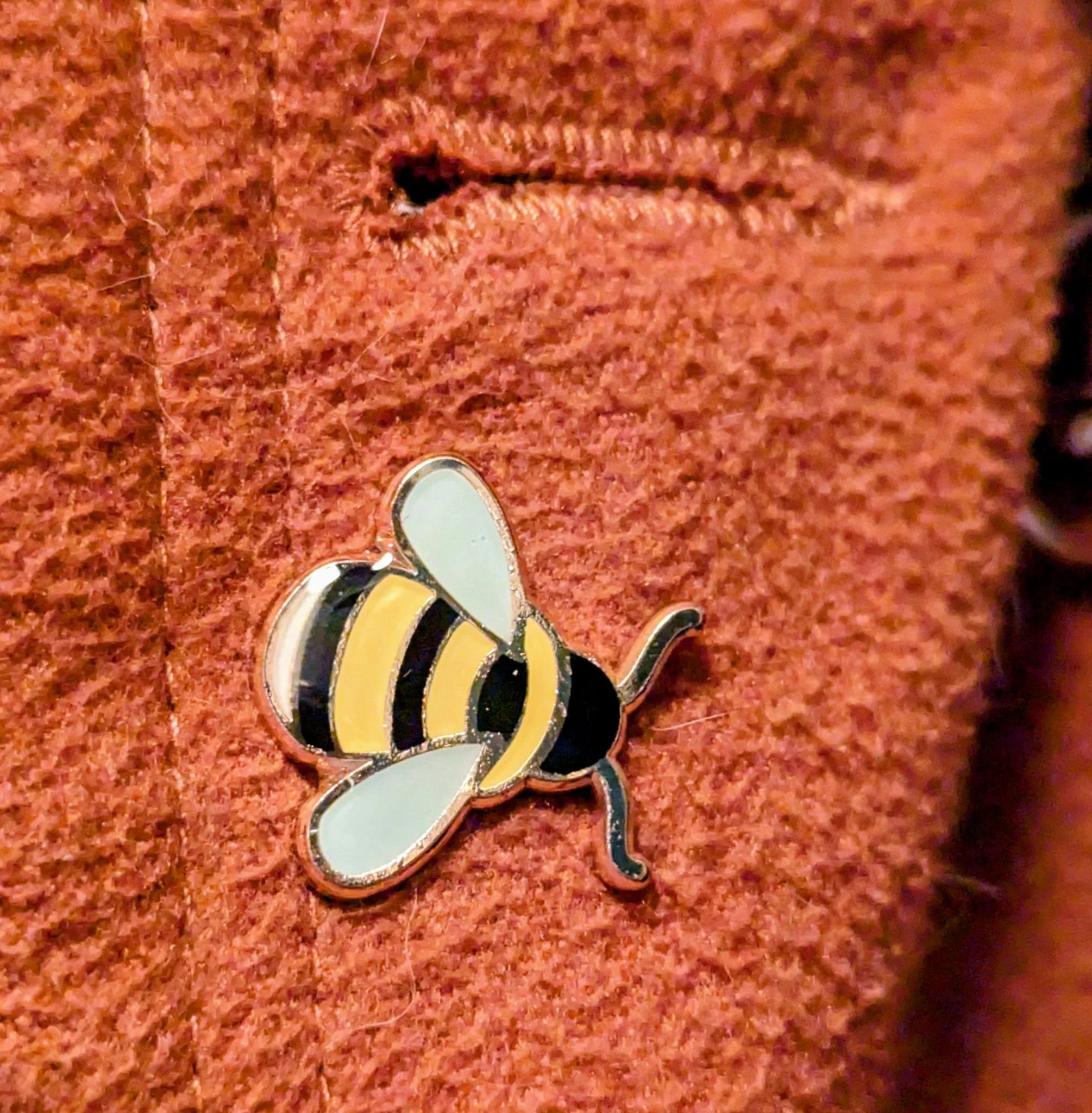 Bee & Flower hidden semi-colon mental health enamel pins, Cute honeybee with flowers lapel, badges, soft enamel with epoxy coating