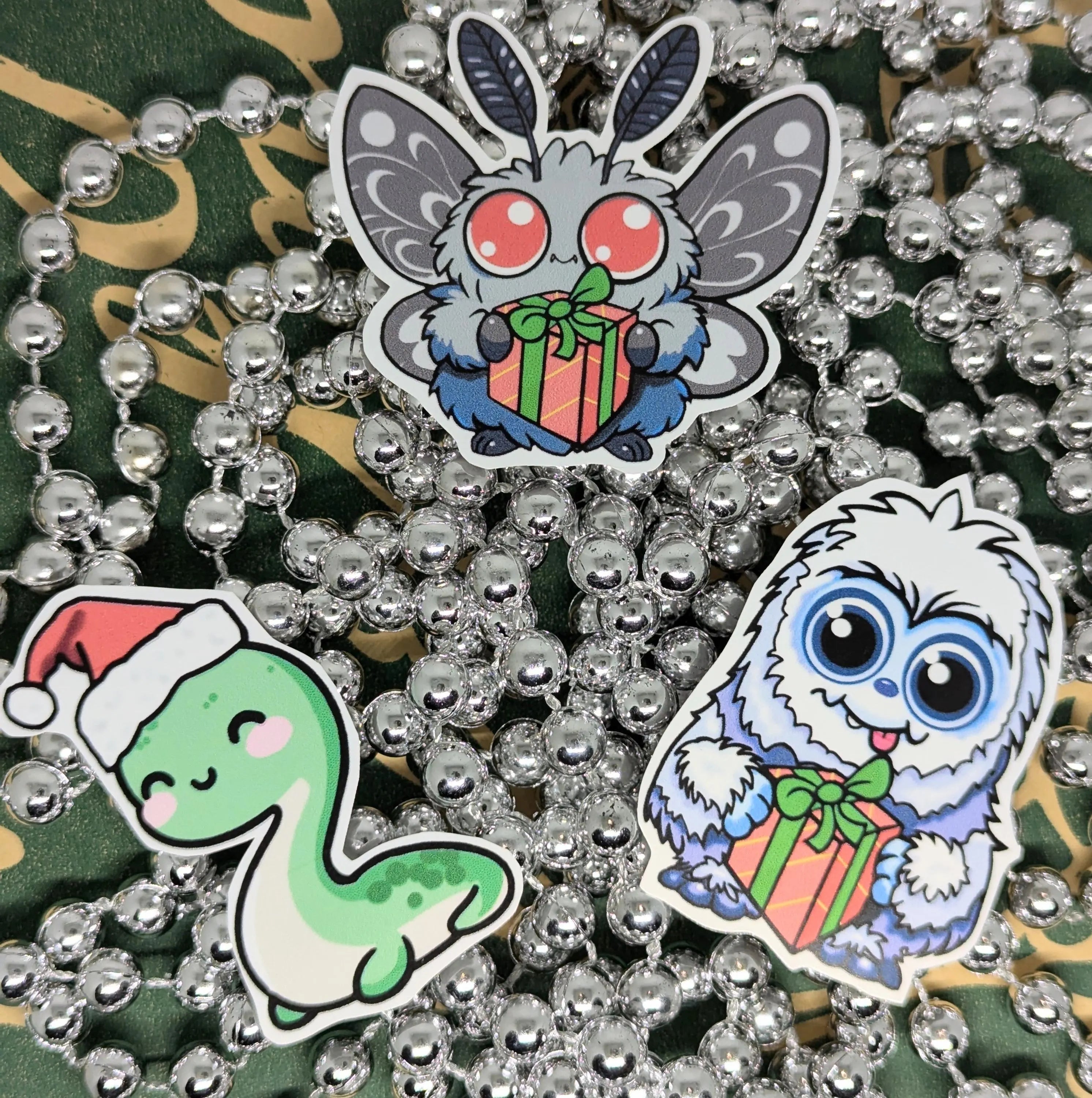 Vinyl Christmas Stickers, Dungeons and Dragons, DND, D&D, RPG, Cthulhu, COC or Cryptid Xmas Festive Sticker Packs.