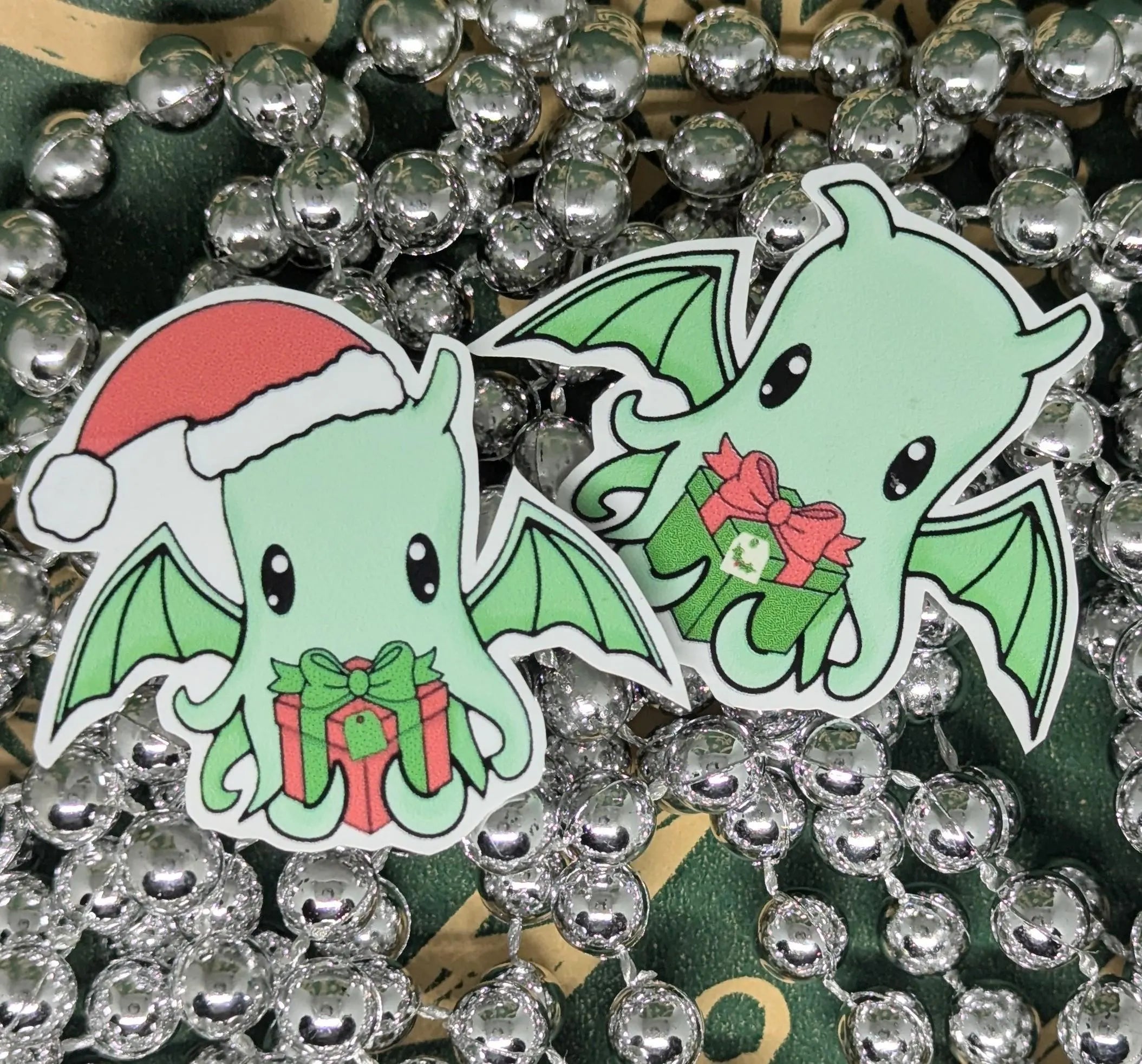 Vinyl Christmas Stickers, Dungeons and Dragons, DND, D&D, RPG, Cthulhu, COC or Cryptid Xmas Festive Sticker Packs.