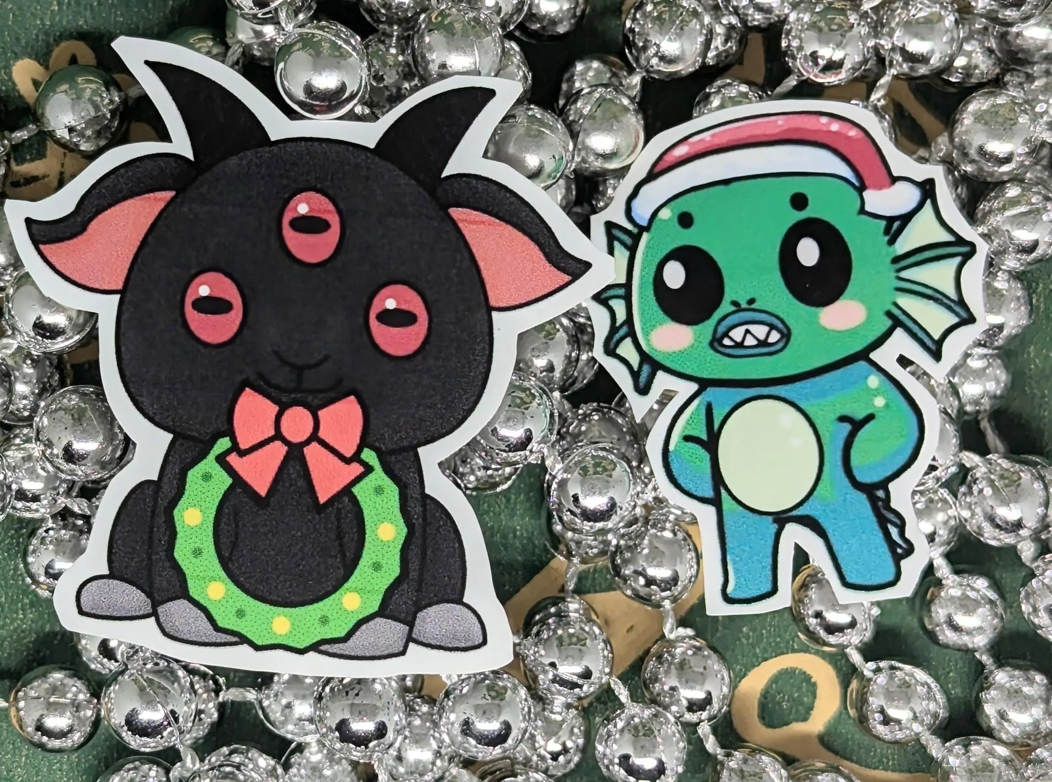 Vinyl Christmas Stickers, Dungeons and Dragons, DND, D&D, RPG, Cthulhu, COC or Cryptid Xmas Festive Sticker Packs.