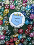 Mini Dice tin and mini 7 pcs polyhedral dice set for Dungeon and Dragons TTRPG Role Playing Games, Emotional Support Dice, Pocket Dice