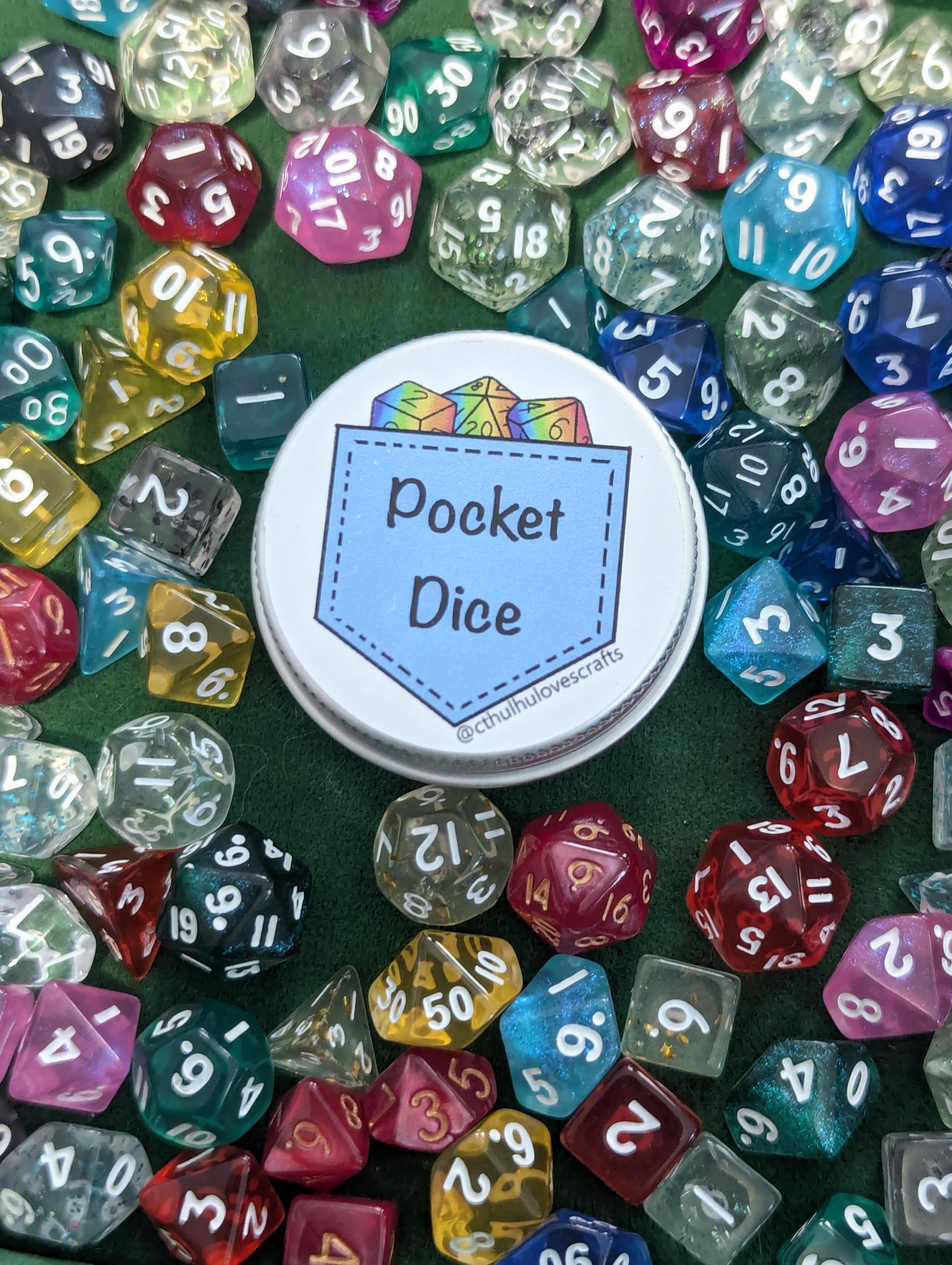 Mini Dice tin and mini 7 pcs polyhedral dice set for Dungeon and Dragons TTRPG Role Playing Games, Emotional Support Dice, Pocket Dice