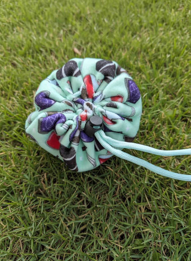 Fleece Dice Bags - Adventuring Items , Dice, Meeple & Board Game Items - Repeat Pattern fabric DND, D&D, TTRPG Accessories.