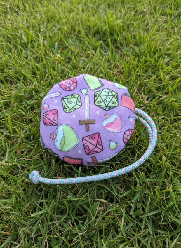 Fleece Dice Bags - Adventuring Items , Dice, Meeple & Board Game Items - Repeat Pattern fabric DND, D&D, TTRPG Accessories.